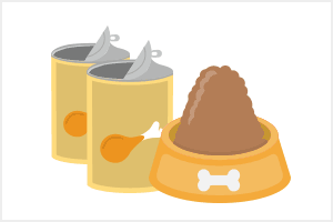 あるウェットフード（缶）の場合 1日約500g（どっさり盛った感じになる）