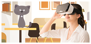 保護猫カフェVR体験コーナー